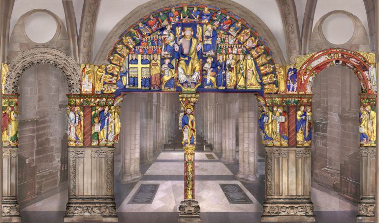 Reconstrucción de las policromías del Pórtico de la Gloria.