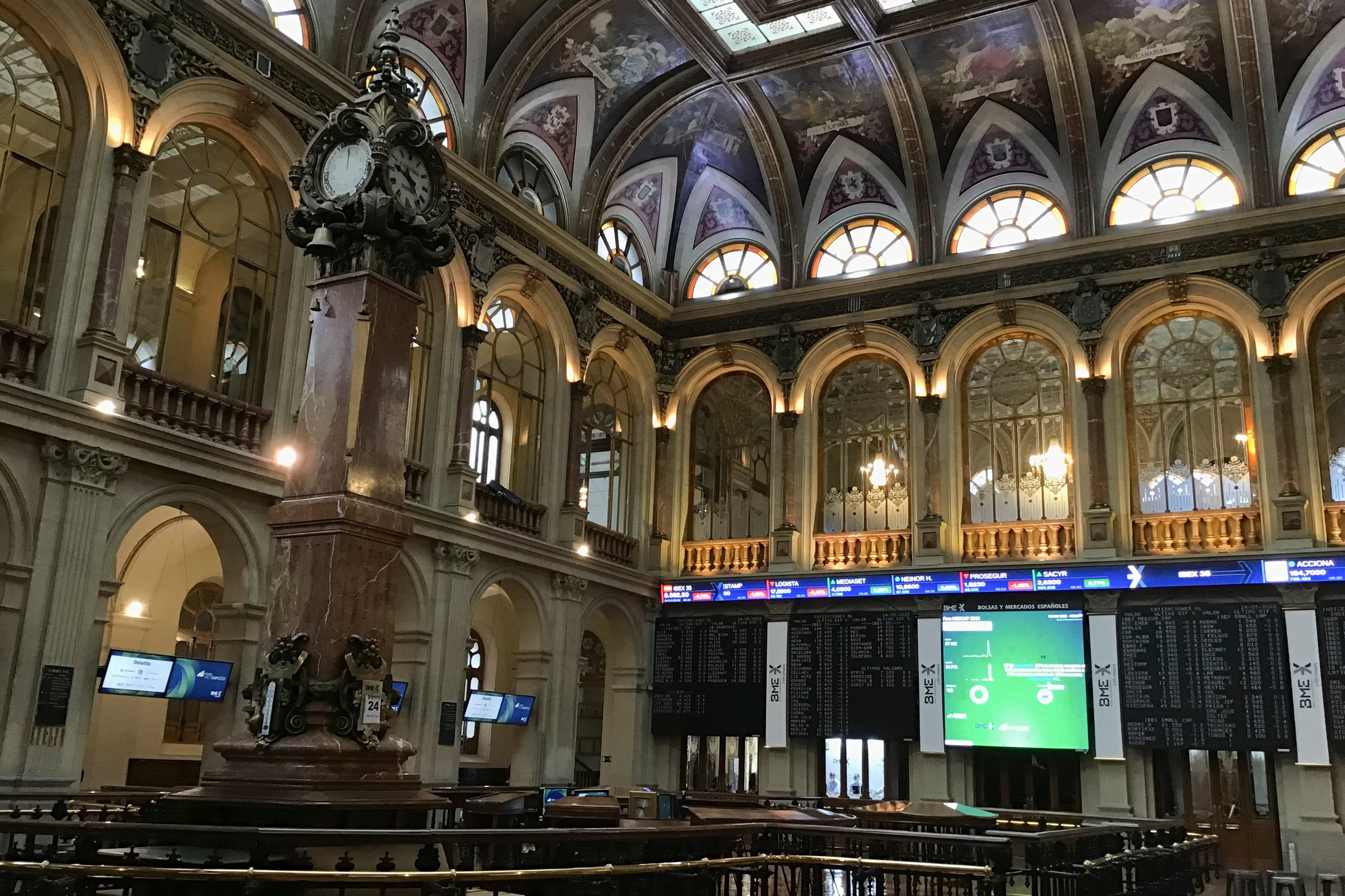 Pantalles de la Borsa de Madrid.