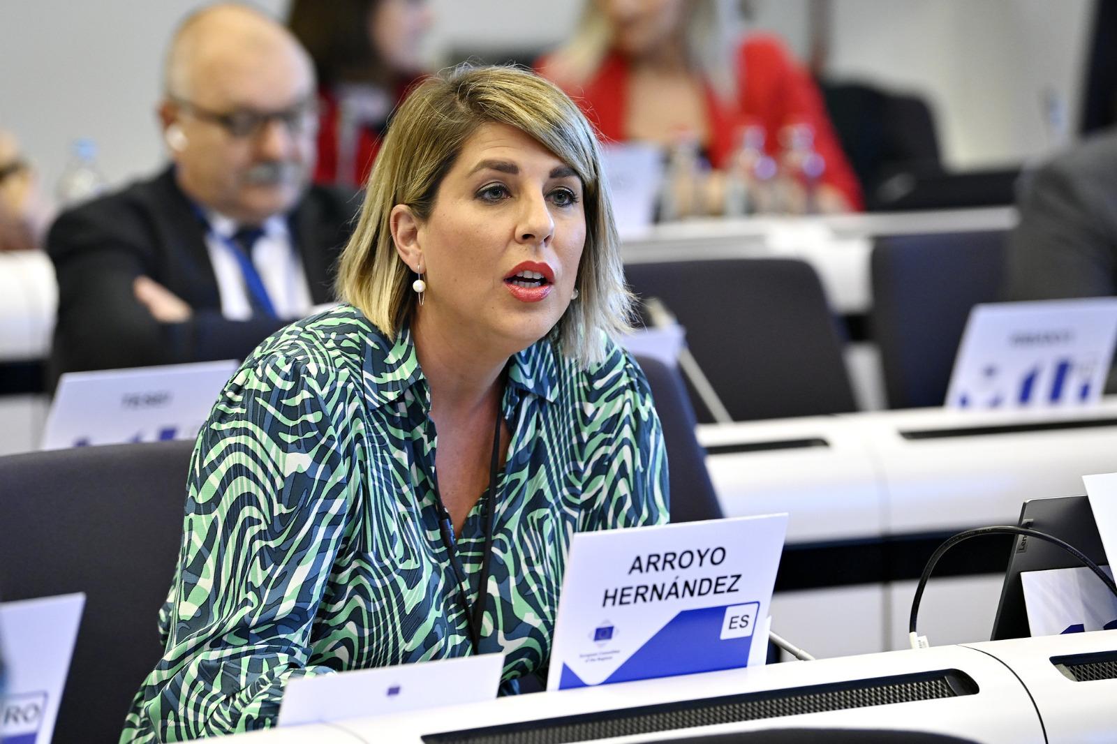 Noelia Arroyo en el pleno del Comité Europeo de las Regiones de Bruselas