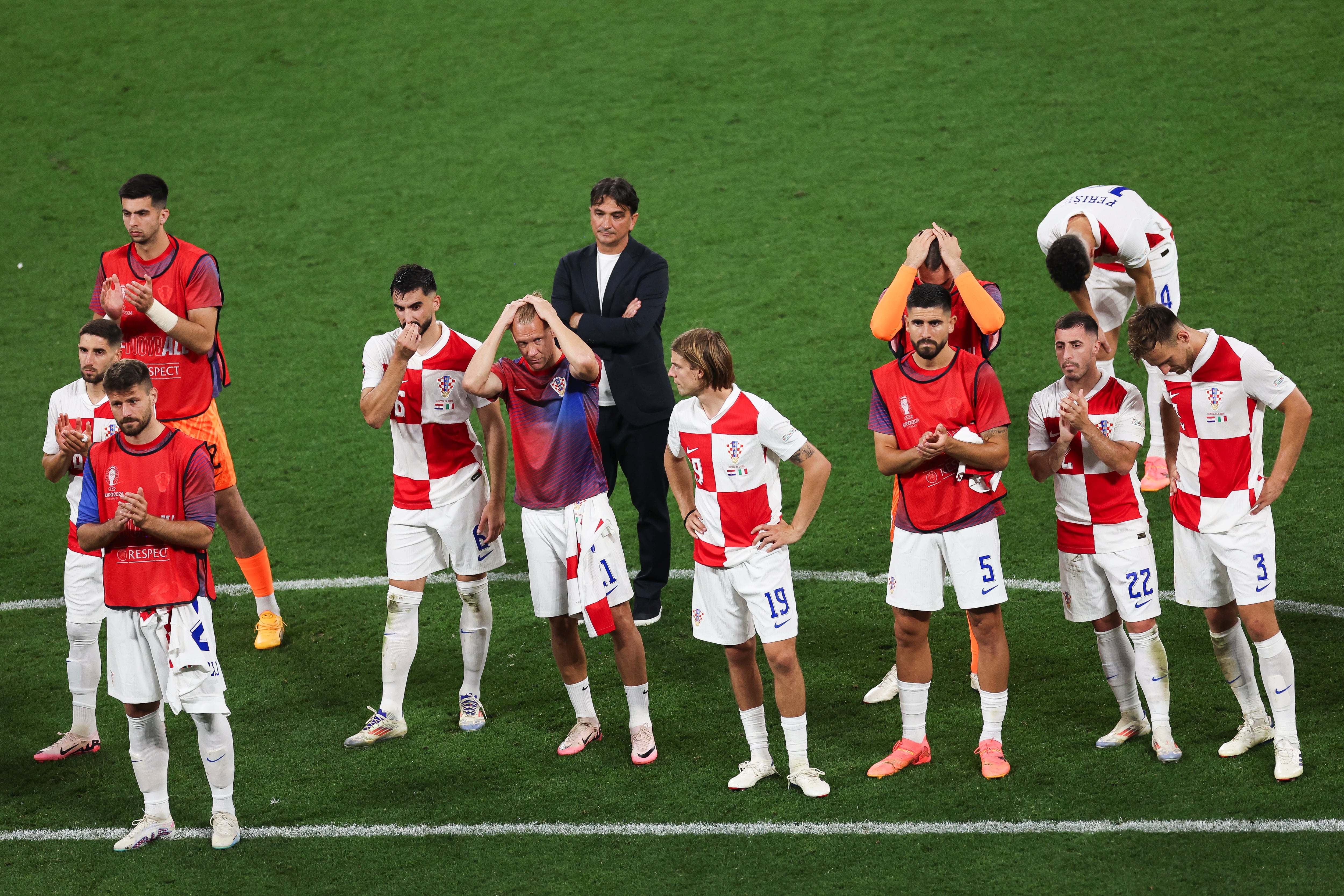 La selección de Croacia se lamenta del empate ante Italia en la fase de grupos de la Eurocopa