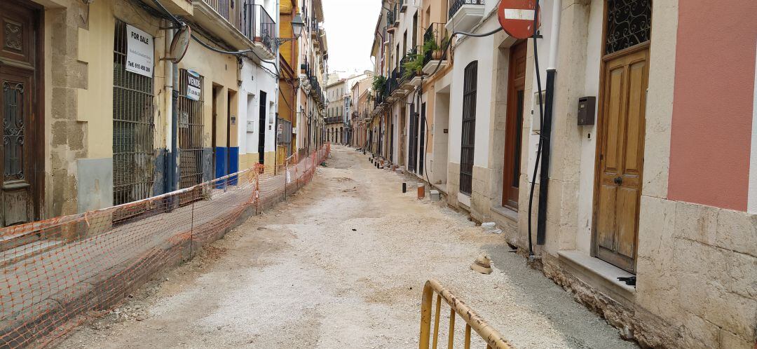 Estado de la calle Mayor, en Dénia, el 24 de septiembre.