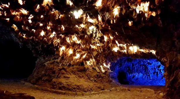 Interior de las minas de lapis specularis de Saceda del Río, en Huete.