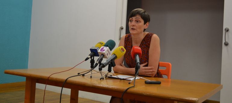 Pilar Martínez, durante una comparecencia de prensa.