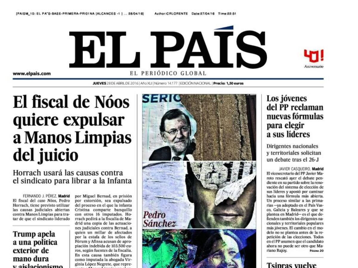 Portadas periódicos 28 de abril de 2016