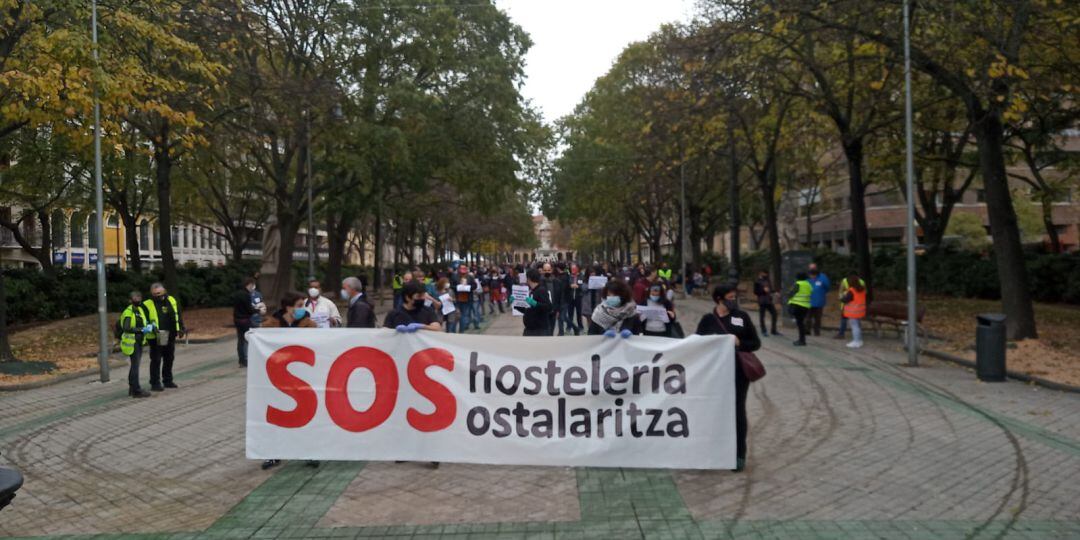 Manifestación de la Hostelería en Paseo Sarasate