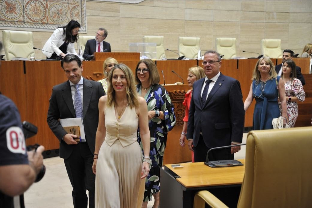 La presidenta del PP, María Guardiola, a su llegada al pleno de la Asamblea
ASAMBLEA DE EXTREMADURA
20/06/2023