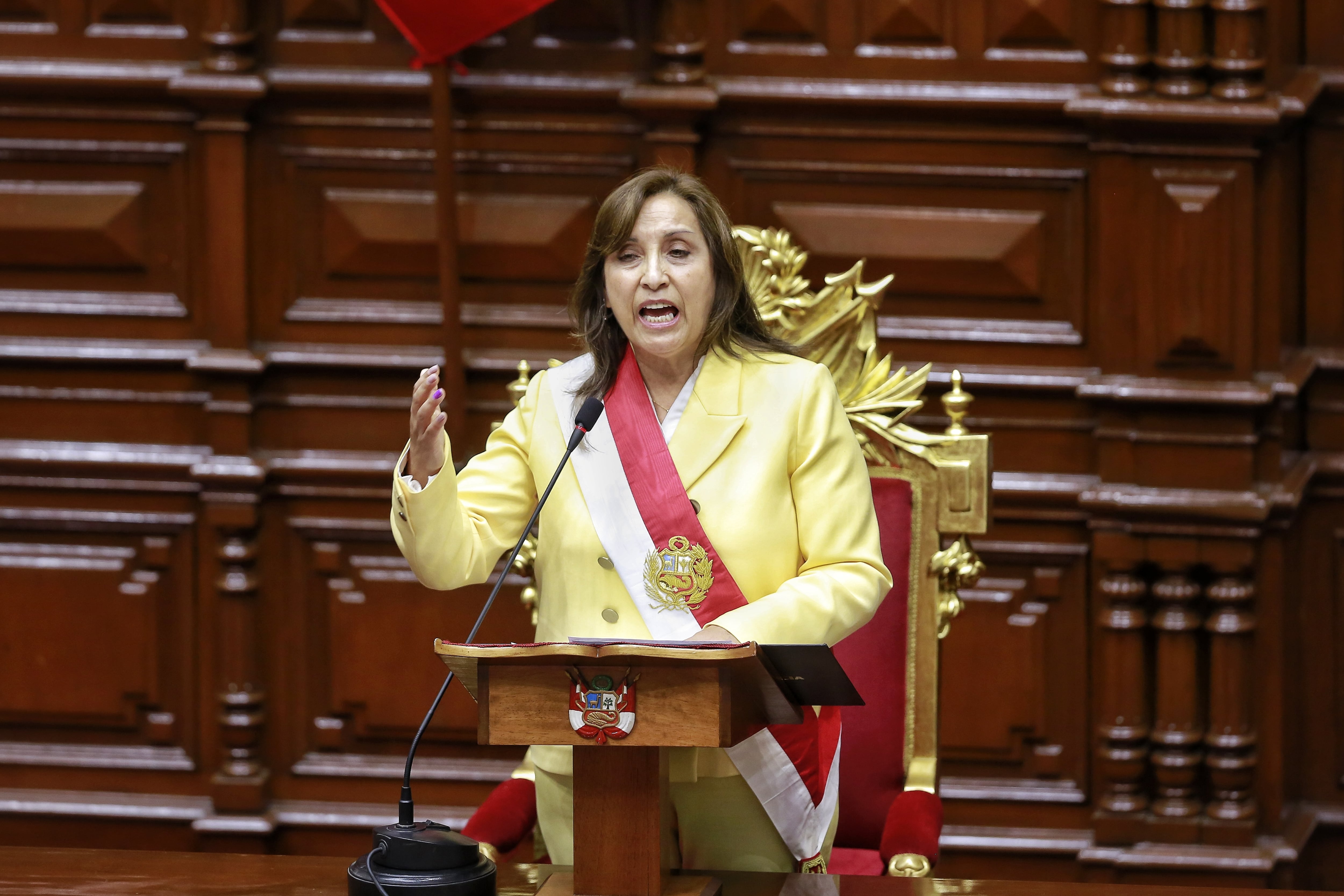 Imagen de archivo de la presidenta de Perú, Dina Boluarte