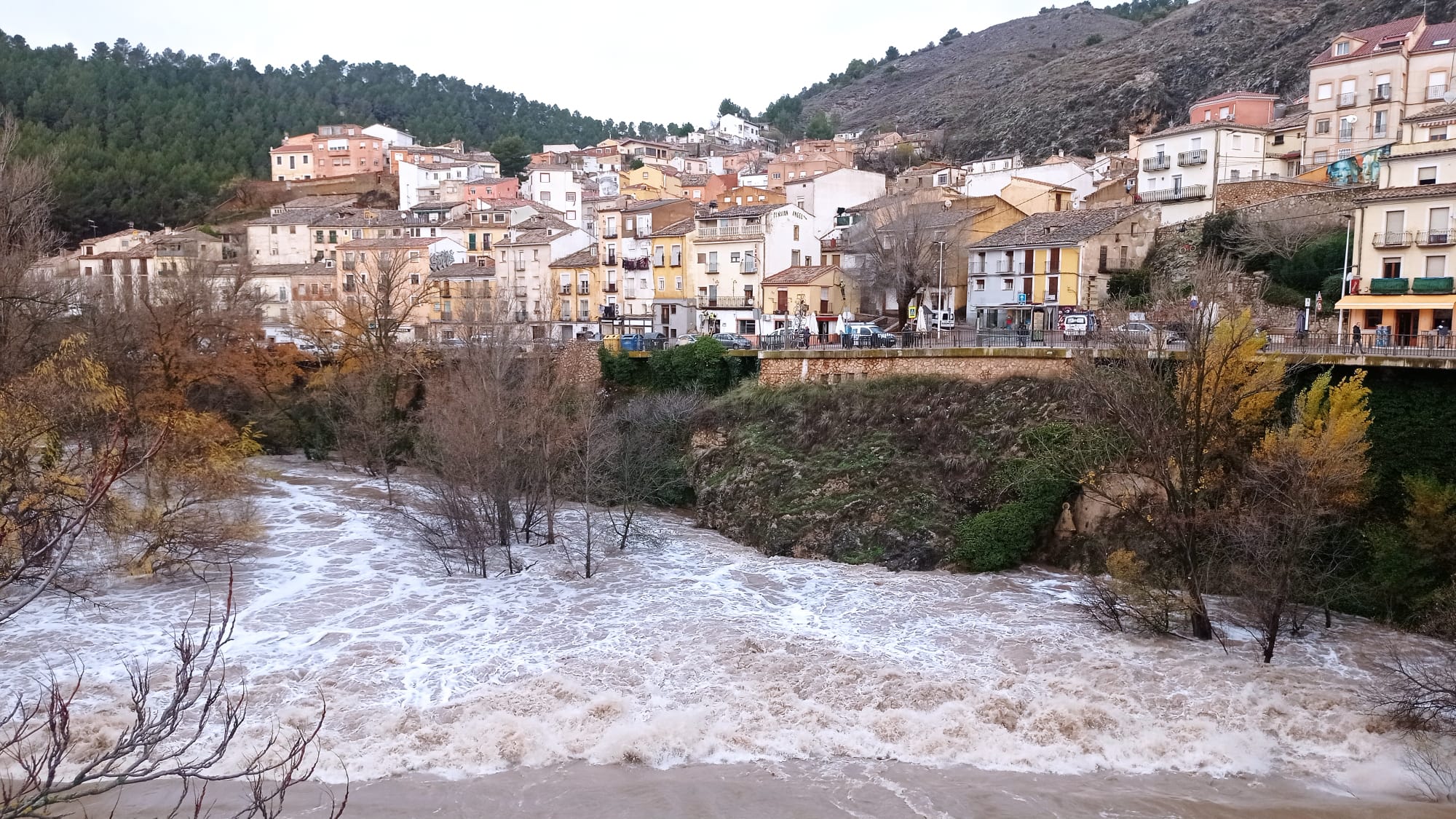 El río Júcar a su paso por San Antón tras la crecida