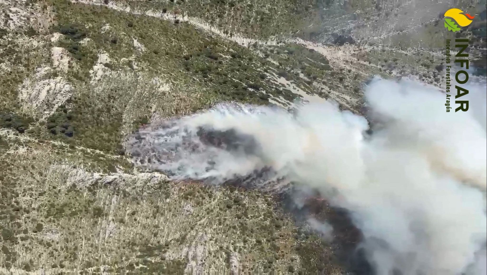 Incendio declarado en Foradada Del Toscar. Foto: INFOAR