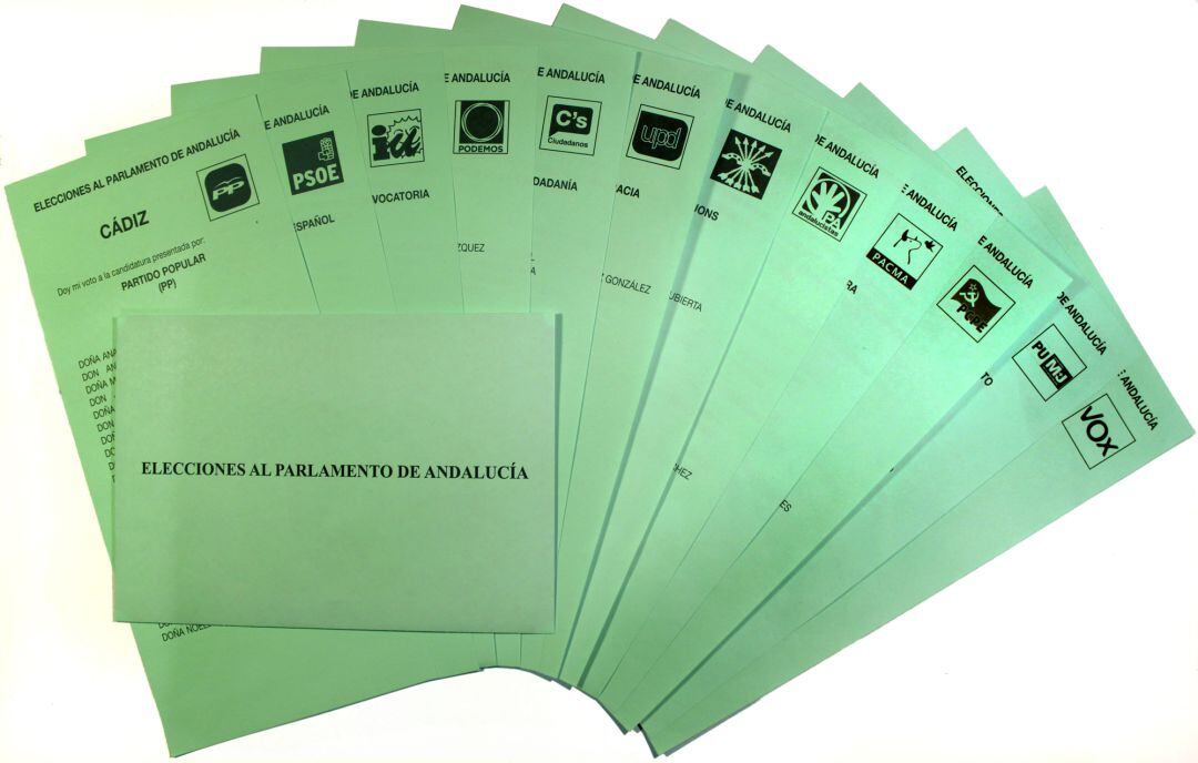 Papeletas electorales al Parlamentlo andaluz de 2015