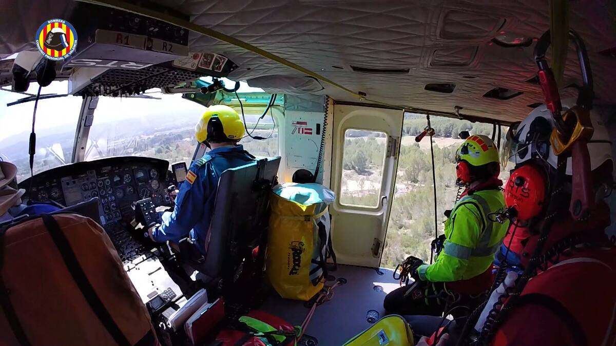 Rescatada una senderista herida en Ontinyent por el Grupo de Rescate en Altura