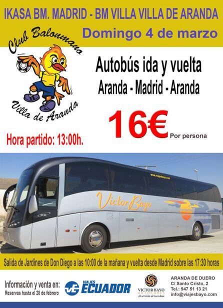 El cartel promocional del club para el viaje a Madrid.