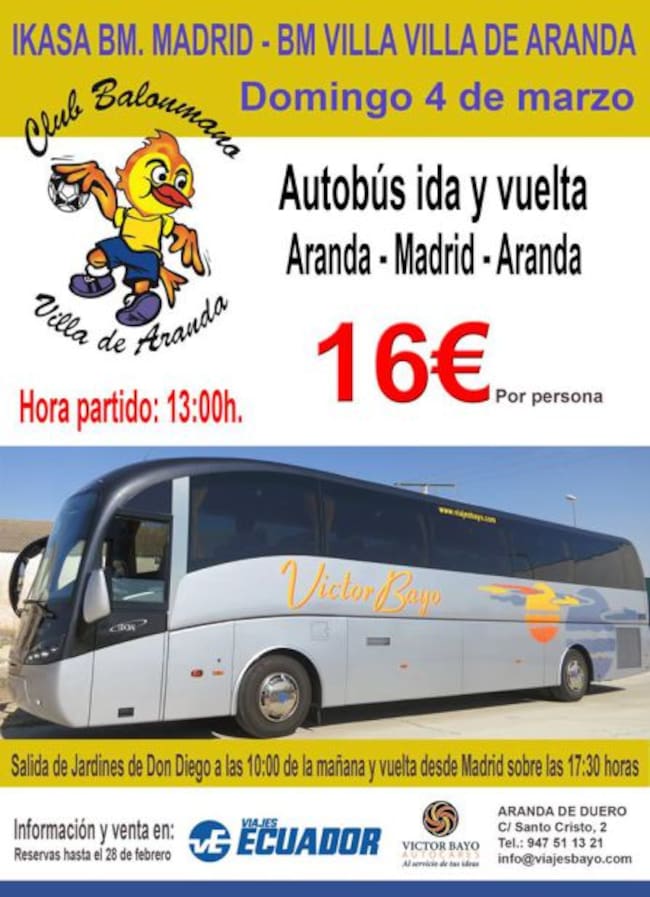 El cartel promocional del club para el viaje a Madrid.