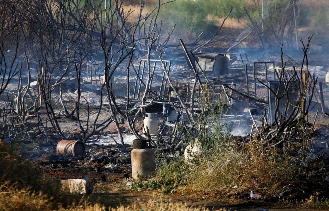 Incendio en un asentamiento de Huelva