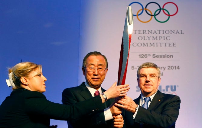 El secretario general de la ONU, Ban Ki Moon, en Sochi