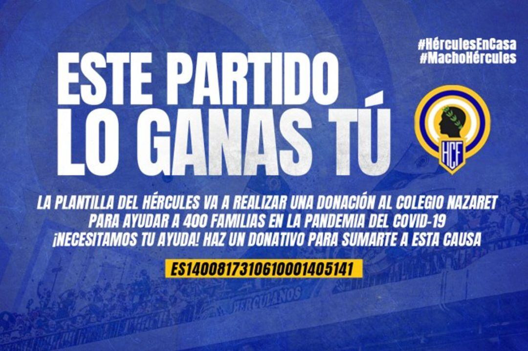 Cartel campaña donación Hércules CF