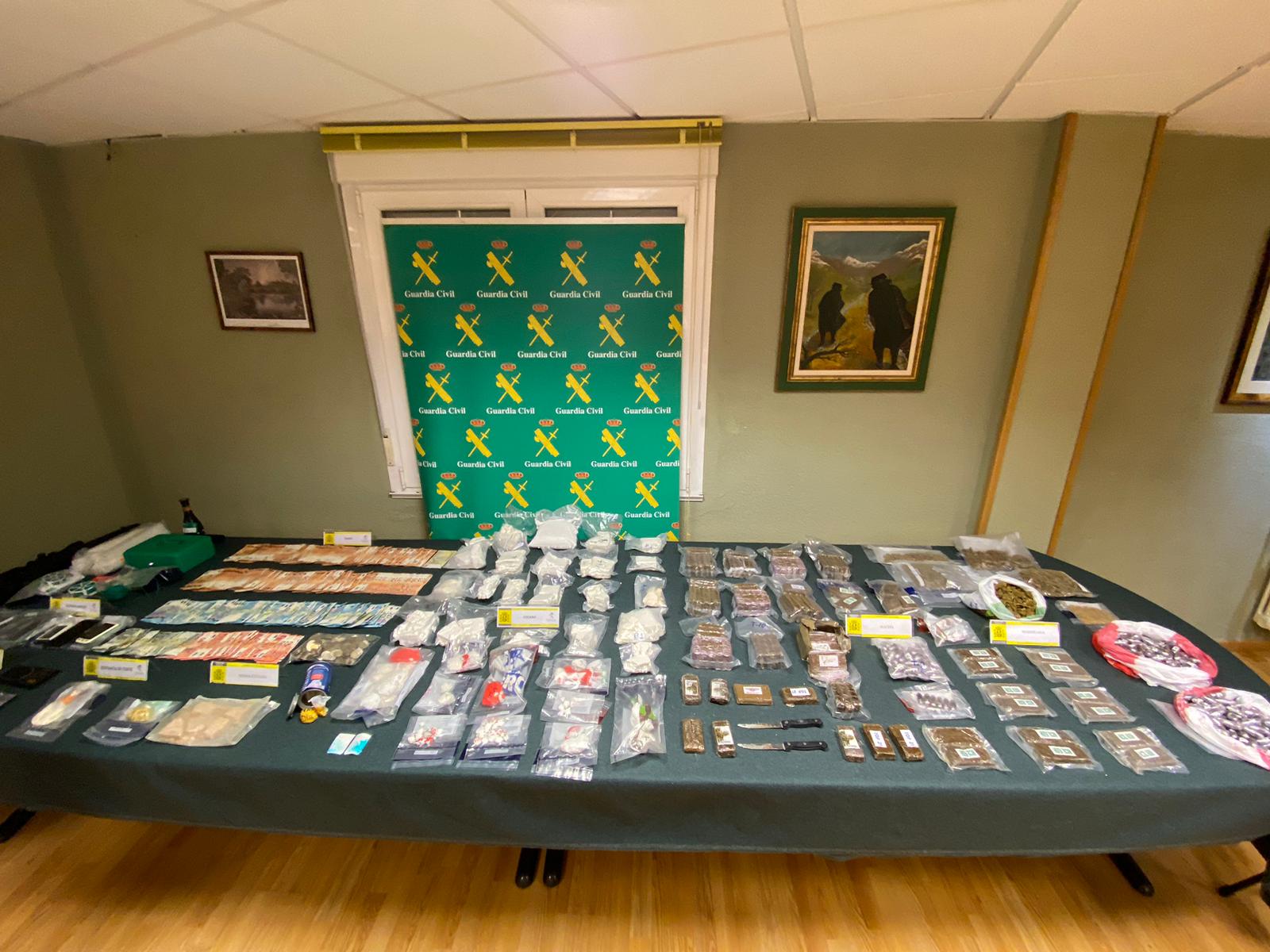 Droga incautada en Burgos dentro de la operación Lubinabur de la Guardia Civil