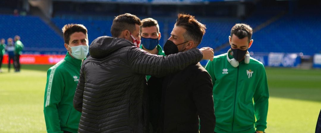 Un momento antes del inicio del partido