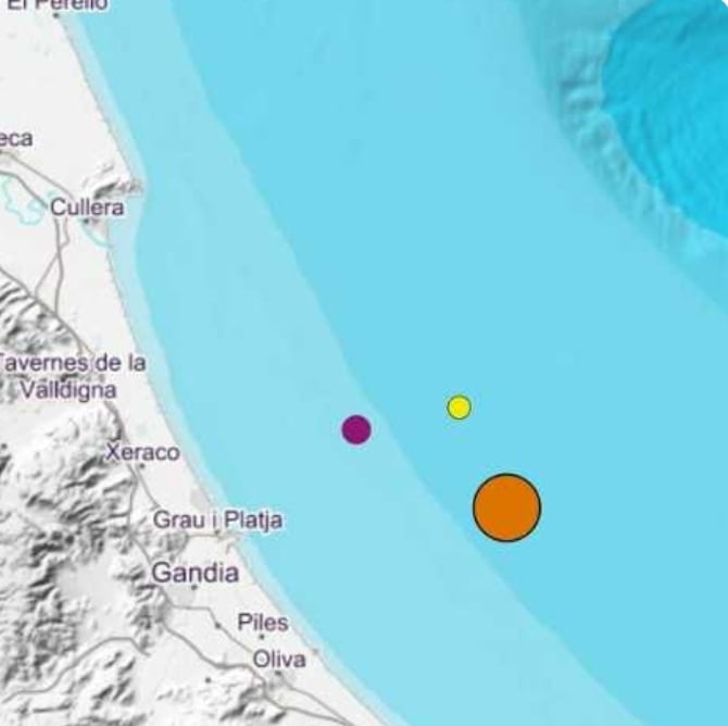 Puntos donde se han localizado los últimos terremotos