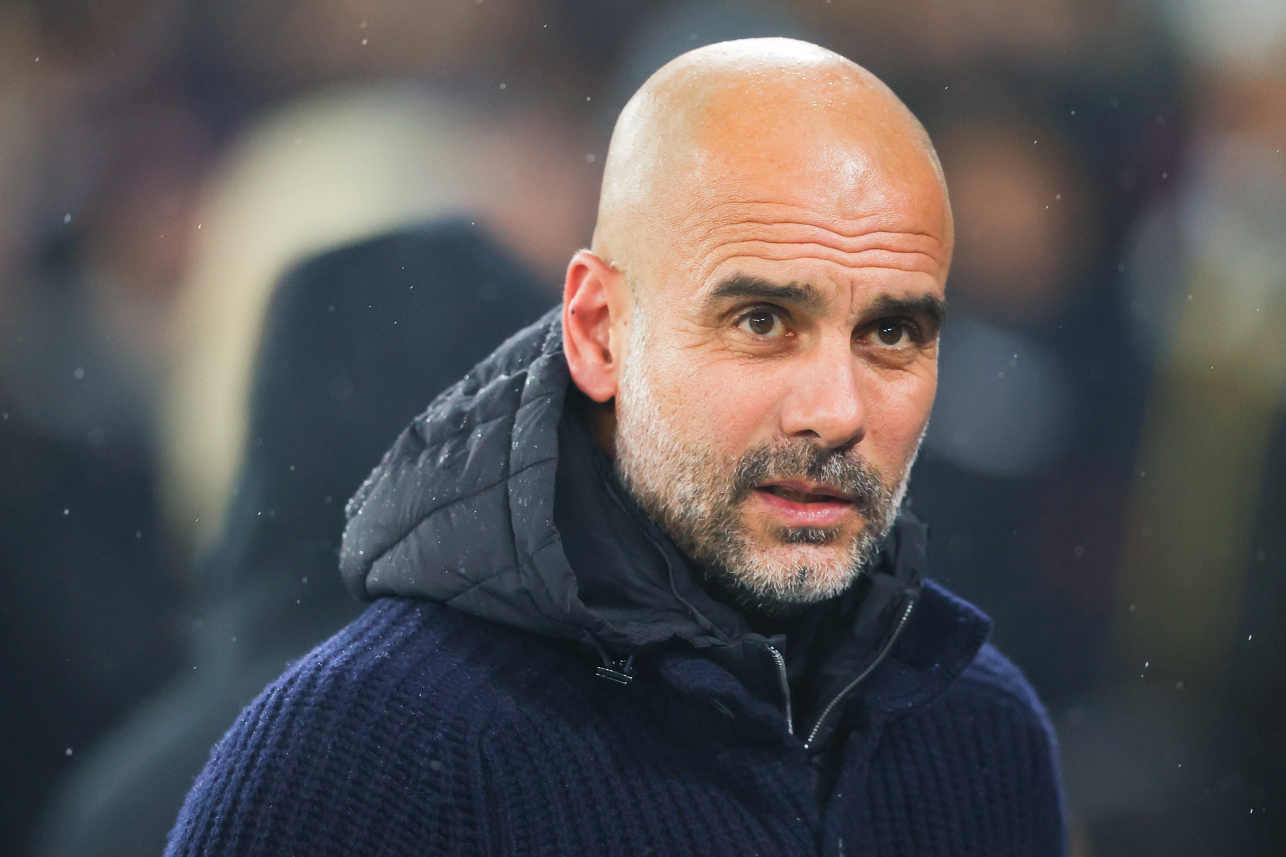 Pep Guardiola, durante el partido del Manchester City ante el Sevilla