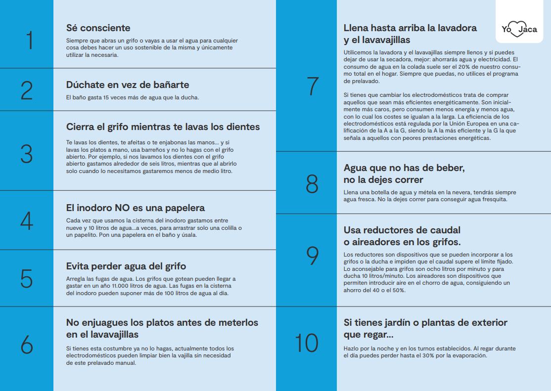 Decálogo difundido por el Ayuntamiento de Jaca