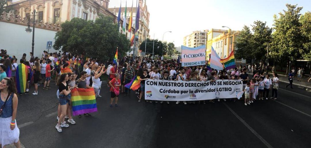 Inicio de la movilización de la Marcha por la Diversidad en Córdoba, a las puertas de la Diputación Provincial