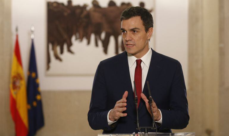 Pedro Sánchez, durante la presentación del acuerdo con Ciudadanos el pasado miércoles.