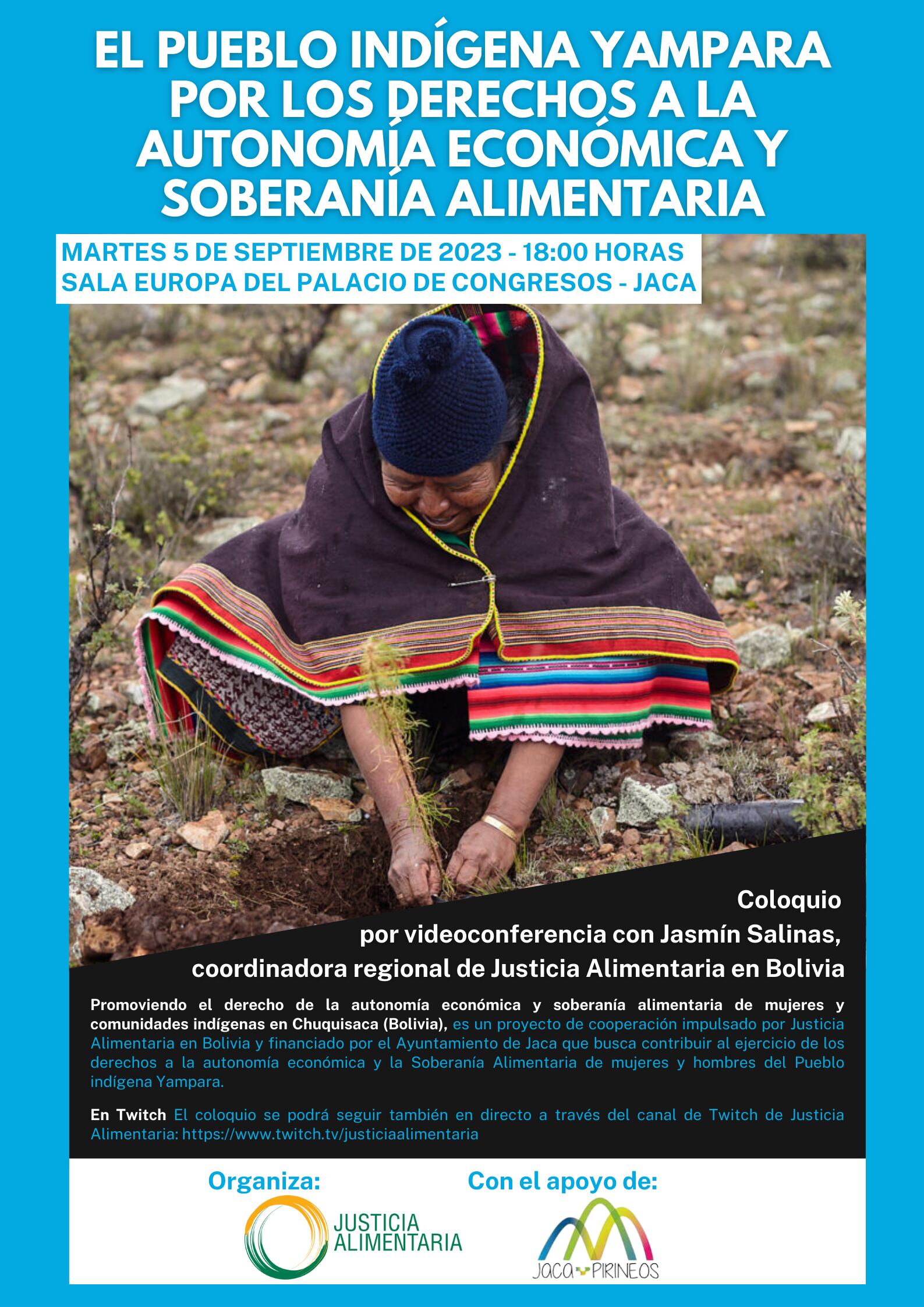 La charla tendrá lugar el martes 5 de septiembre a las 18 horas en la Sala Europa del Palacio de Congresos de Jaca.