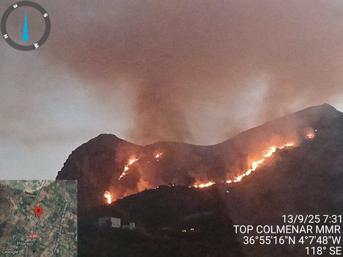 Incendio en Alcaucín