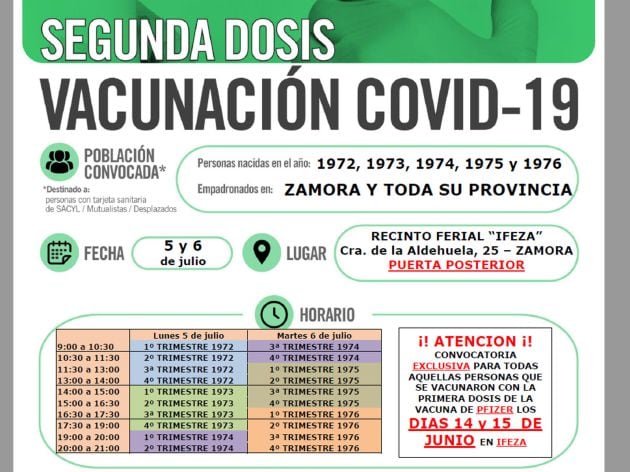 RECINTO FERIAL IFEZA (PUERTA POSTERIOR) (ZAMORA) – Nacidos en 1972, 1973, 1974, 1975 y 1976