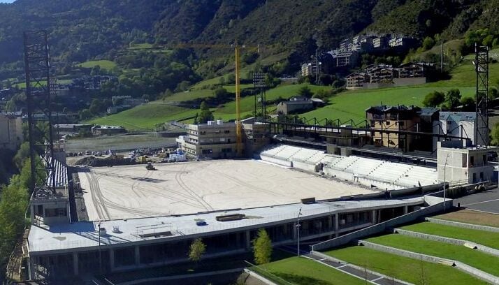 L&#039;estadi d&#039;Encamp, en construcció