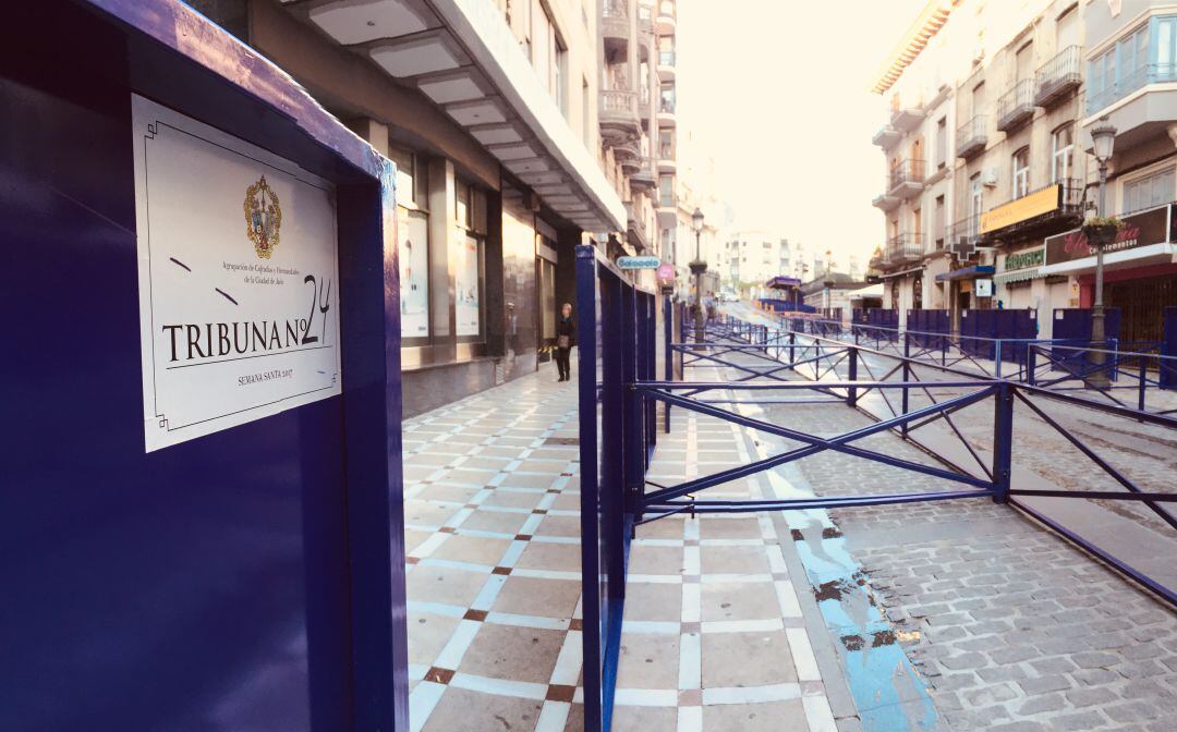 Una de las tribunas montadas en una edición anterior de Semana Santa.