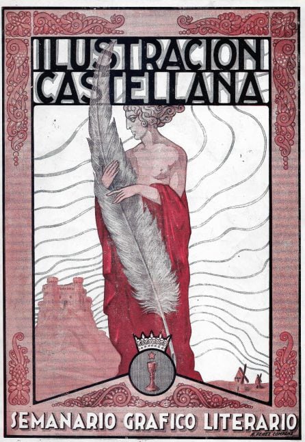 Una portada de &#039;Ilustración Castellana&#039;, con dibujo de Rafael Pérez Compans. 1927.