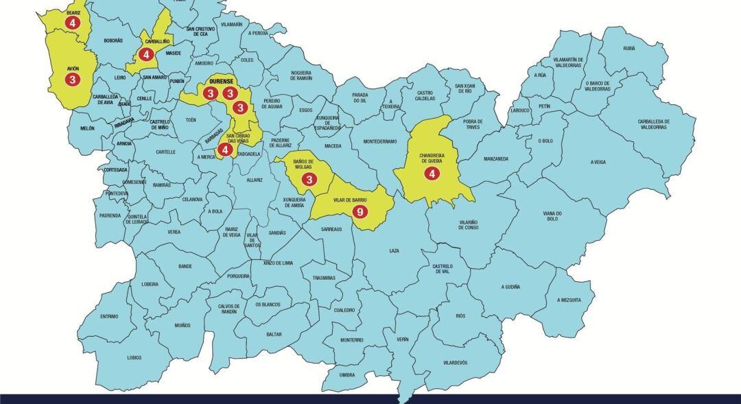 El mapa con los rebrotes de la provincia