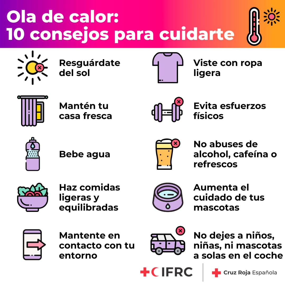 Consejos de Cruz Roja para pasar la ola de calor