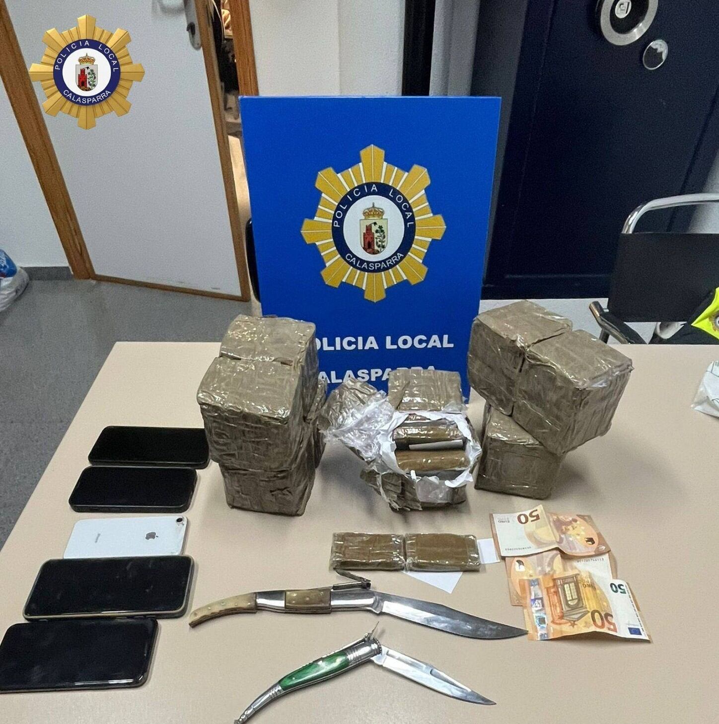 Todo lo incautado a los tres detenidos en Calasparra