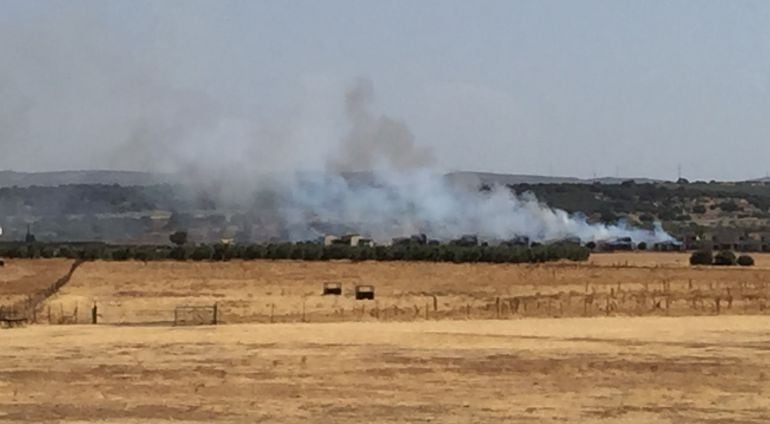 Imágenes del incendio de ayer en Villamayor