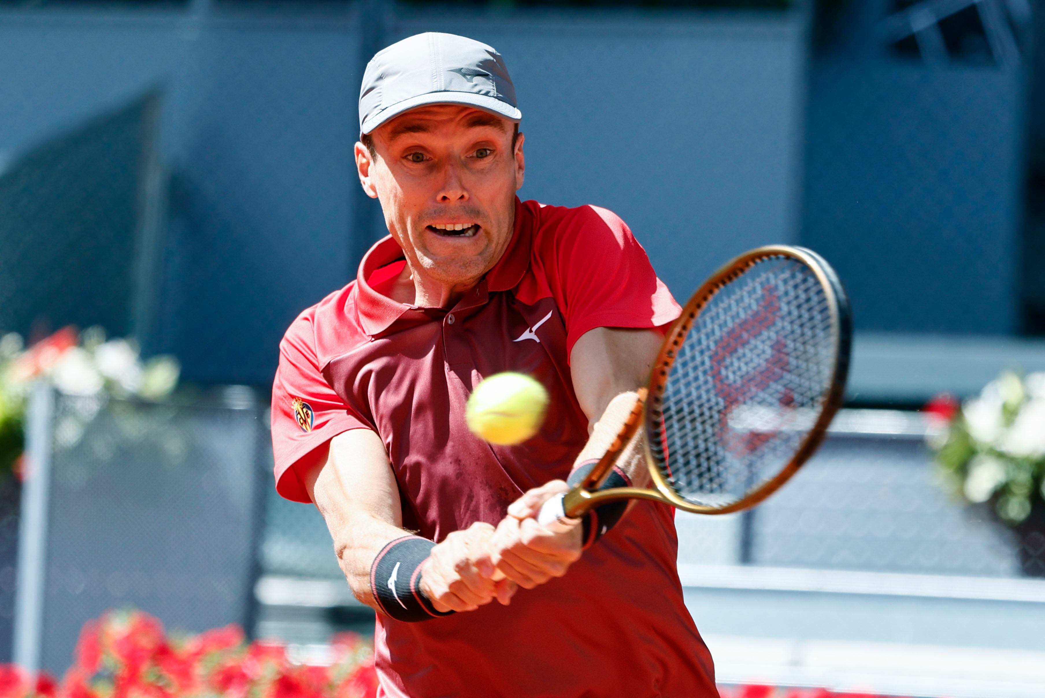 Roberto Bautista, durante su partido ante Thiago Agustín Tirante en el Mutua Madrid Open