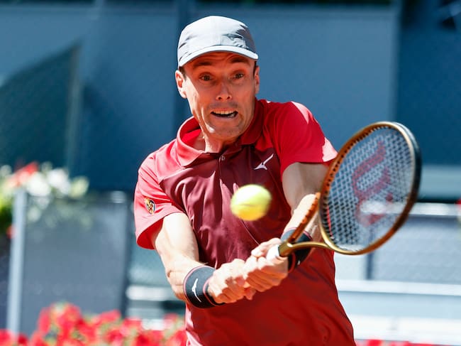 Roberto Bautista, durante su partido ante Thiago Agustín Tirante en el Mutua Madrid Open