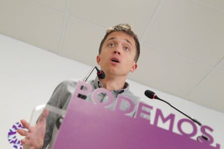 Íñigo Errejón, durante la rueda de prensa.