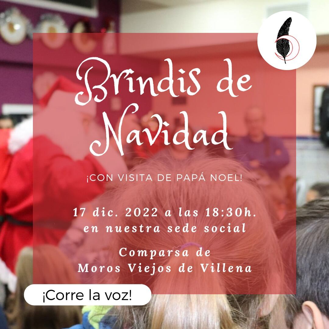 invitación para el brindis de Navidad de la Comparsa