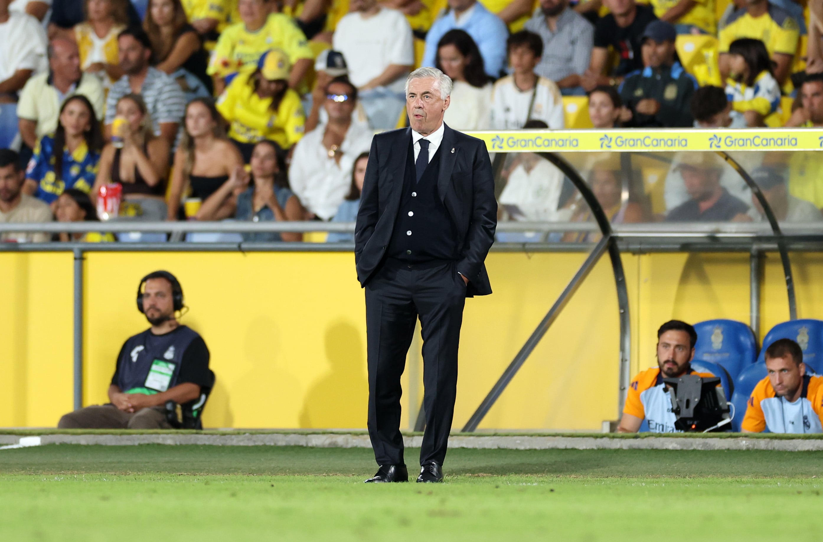 Carlo Ancelotti durante el partido de Las Palmas