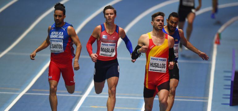 Óscar Husillos, durante la prueba de 400 metros en Birmingham