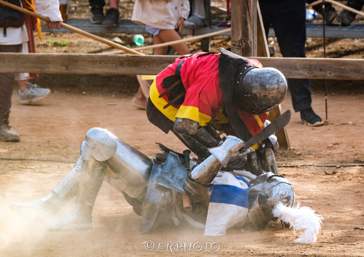 Un lance de un combate del Mundial de Combate Medieval en el Castillo de Belmonte en el mes de mayo de 2023