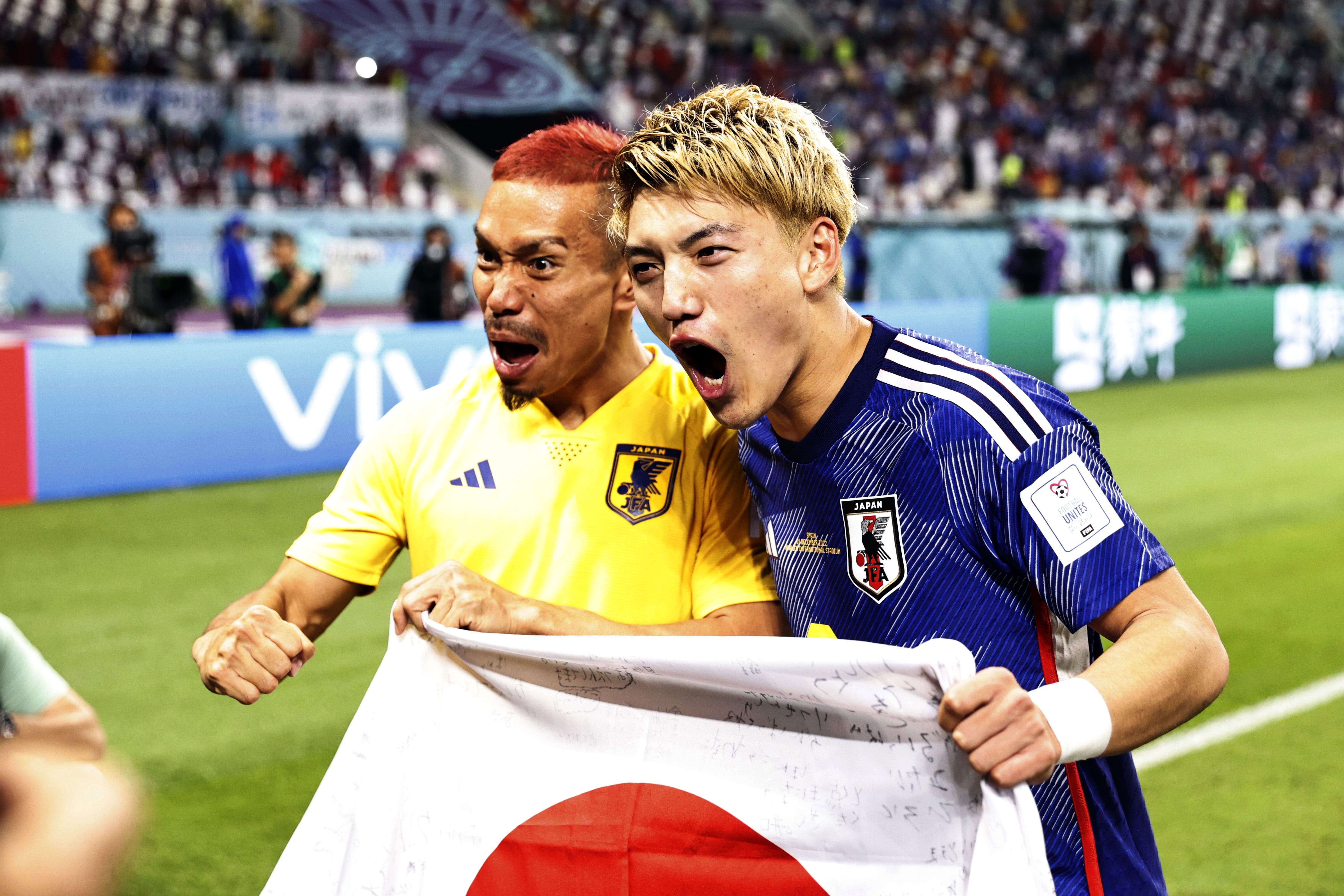 Yuto Nagatomo y Ritsu Doan, durante el Mundial de Qatar 2022