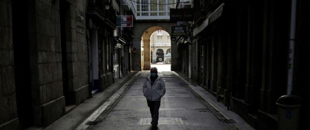 Aspecto que presentaba este martes una de las principales calles del sector hostelero de A Coruña