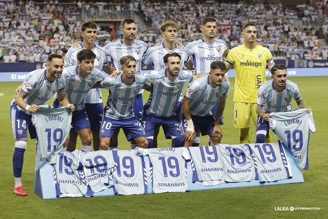 El once del Málaga que inició el partido de este domingo ante la Real Sociedad B