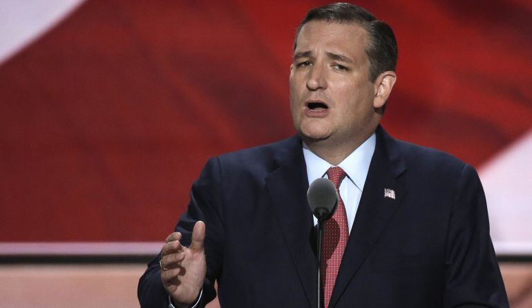 El senador Ted Cruz durante la Convención Nacional Republicana en Cleveland.