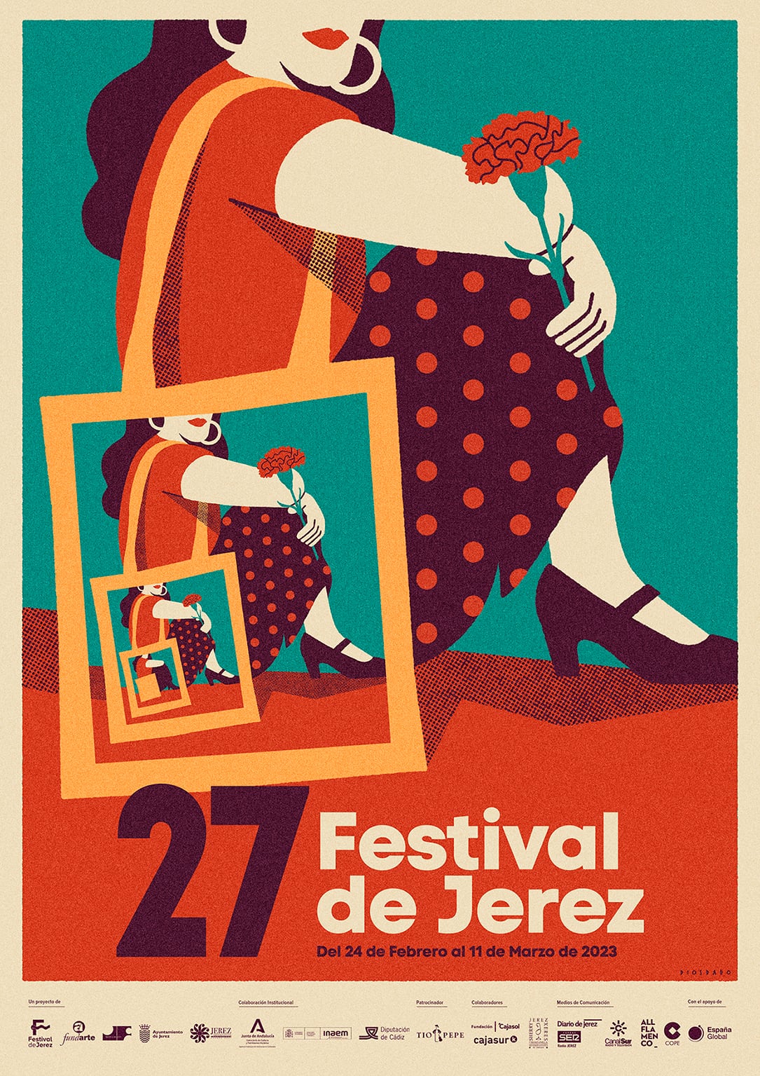 Cartel del Festival de Jerez 2023, obra de Daniel Diosdado