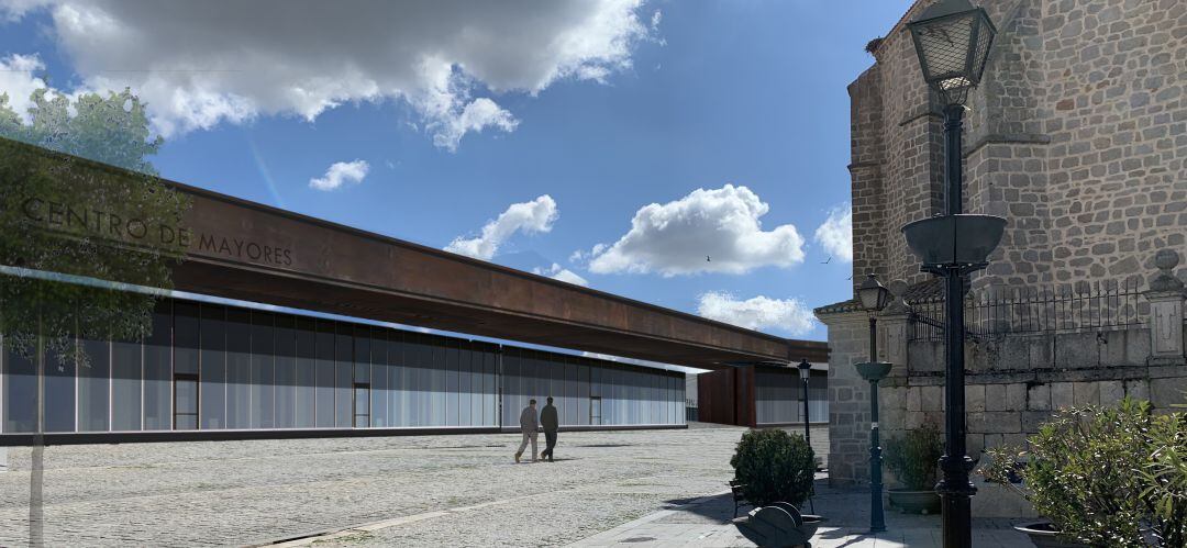 Plaza entre el futuro Centro de Mayores y la Basílica